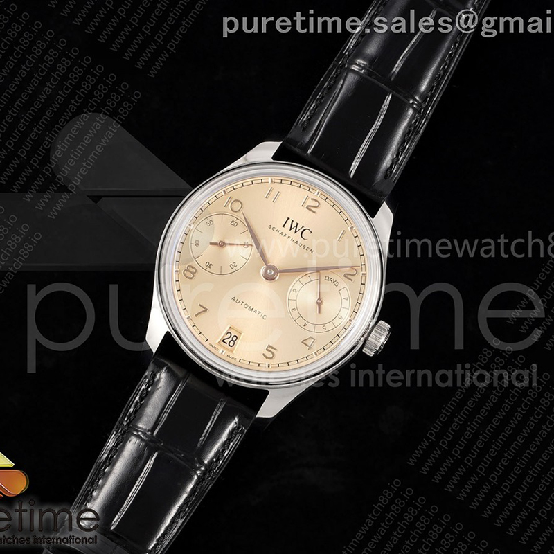 APS공장 IWC 포르투기저 오토메틱 스틸 로즈골드다이얼 블랙가죽스트랩 Portugieser Automatic 42mm SS APSF 1_1 Best Edition RG Dial on Black Leather Strap A52011