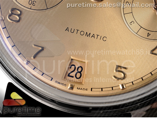 APS공장 IWC 포르투기저 오토메틱 스틸 로즈골드다이얼 블랙가죽스트랩 Portugieser Automatic 42mm SS APSF 1_1 Best Edition RG Dial on Black Leather Strap A52011