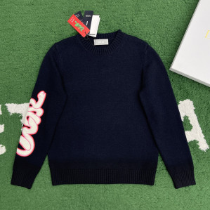 디올 x 카우스 하우스 로고 울 스웨터