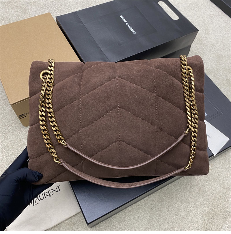 생로랑 루루 푸퍼 스웨이드 미디엄 숄더 백 577475