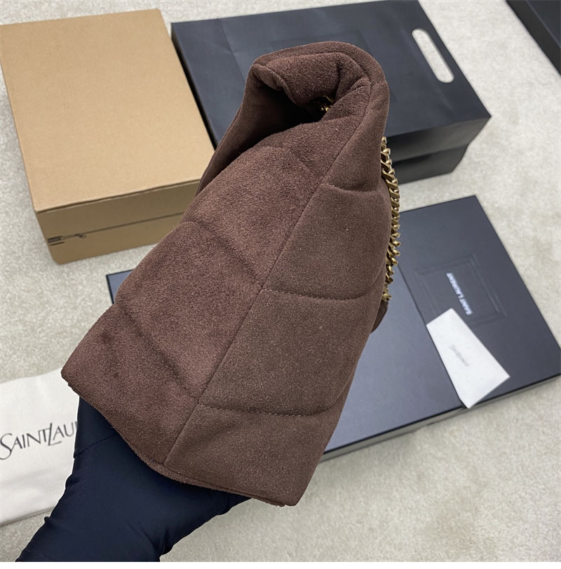 생로랑 루루 푸퍼 스웨이드 미디엄 숄더 백 577475