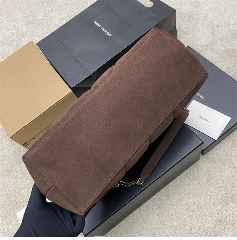 생로랑 루루 푸퍼 스웨이드 미디엄 숄더 백 577475