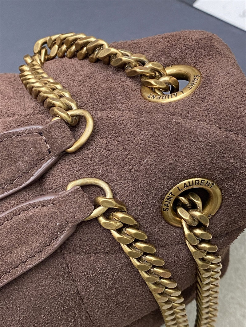 생로랑 루루 푸퍼 스웨이드 미디엄 숄더 백 577475