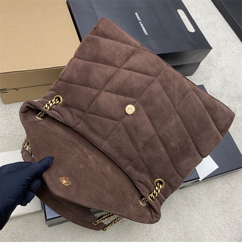 생로랑 루루 푸퍼 스웨이드 미디엄 숄더 백 577475