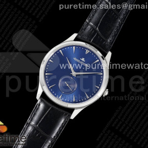 ZF공장 예거르쿨트르 마스터 울트라씬 스몰세컨즈 스틸 블루다이얼 가죽스트랩 Master Ultra Thin Small Second SS ZF 1_1 Best Edition Blue Dial on Black Leather Strap A896