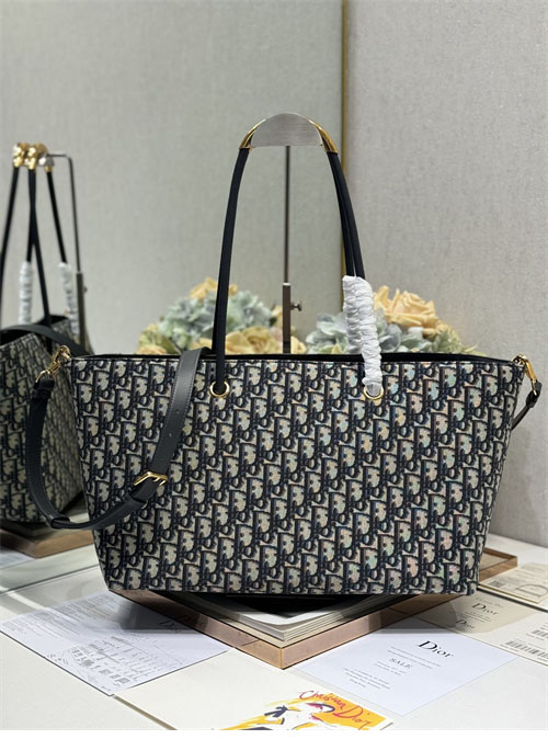 디올 뚜주흐 백 라지 블랙 오블리크