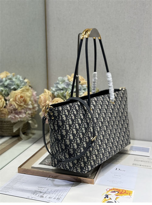 디올 뚜주흐 백 라지 블랙 오블리크