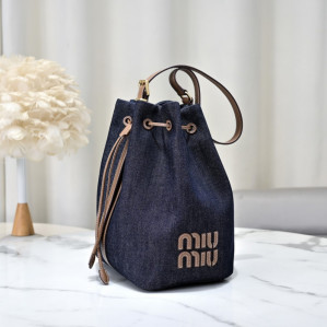 Miu Miu Denim Leather Bucket