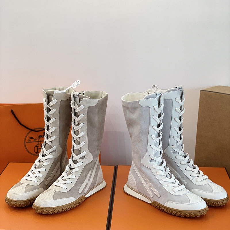 에르메스 스웨이드 레이스업 스니커즈