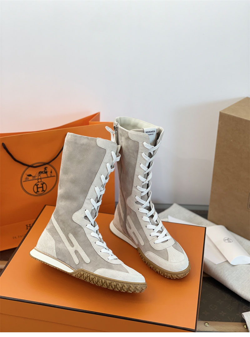 에르메스 스웨이드 레이스업 스니커즈