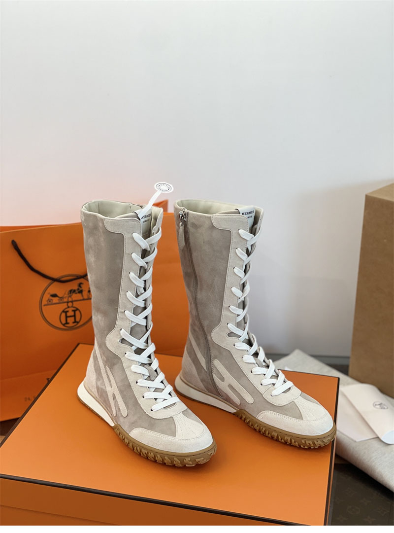 에르메스 스웨이드 레이스업 스니커즈