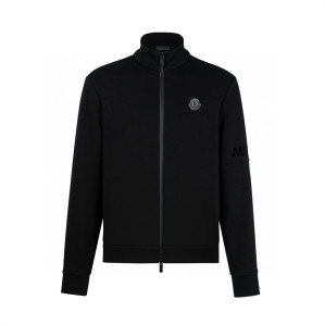 몽클레어 블랙 와펜 아플리케 집업 자켓