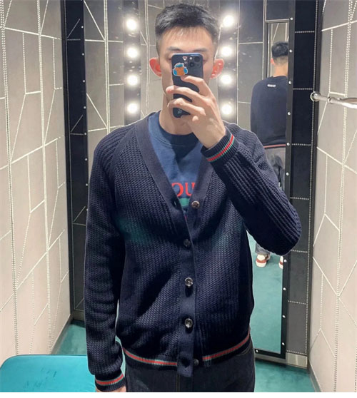 구찌 웹자카드 로고 가디건