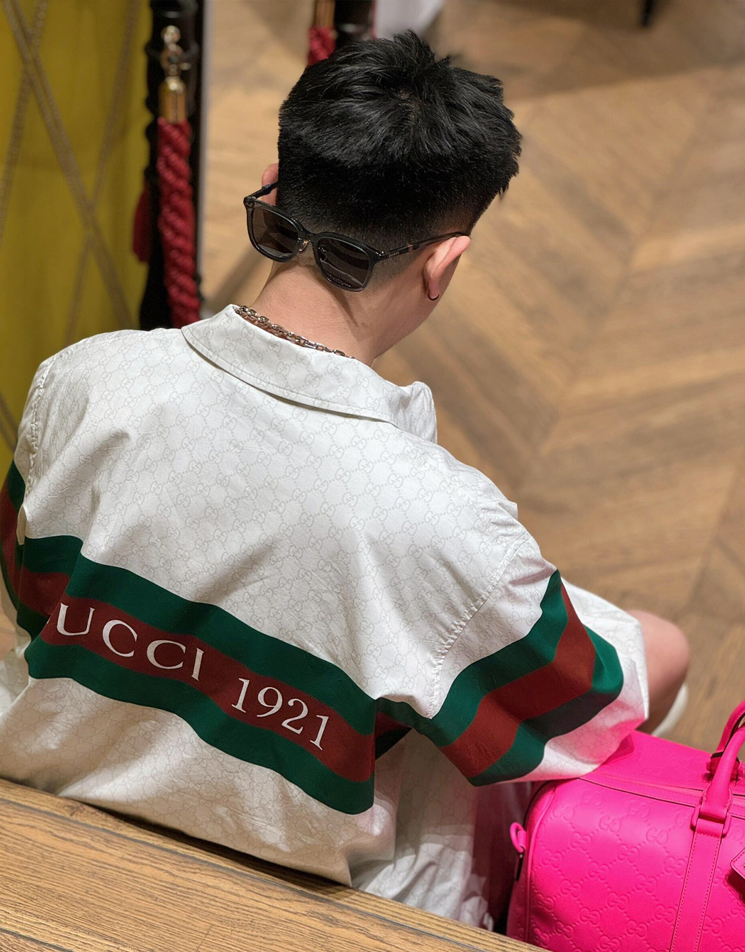 구찌 웹 디테일 GG 코튼 셔츠