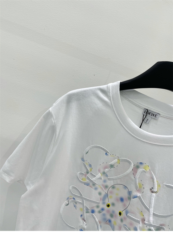 로에베 x 수나 후지타 프린트 자수 반팔 티셔츠