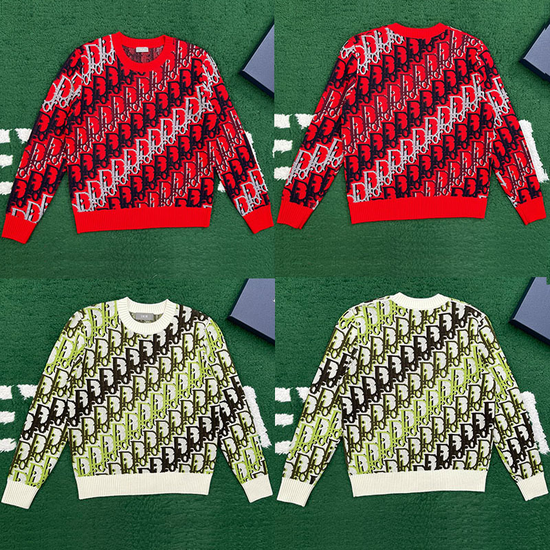 디올 멀티 컬러 오블리크 올오버 스웨터