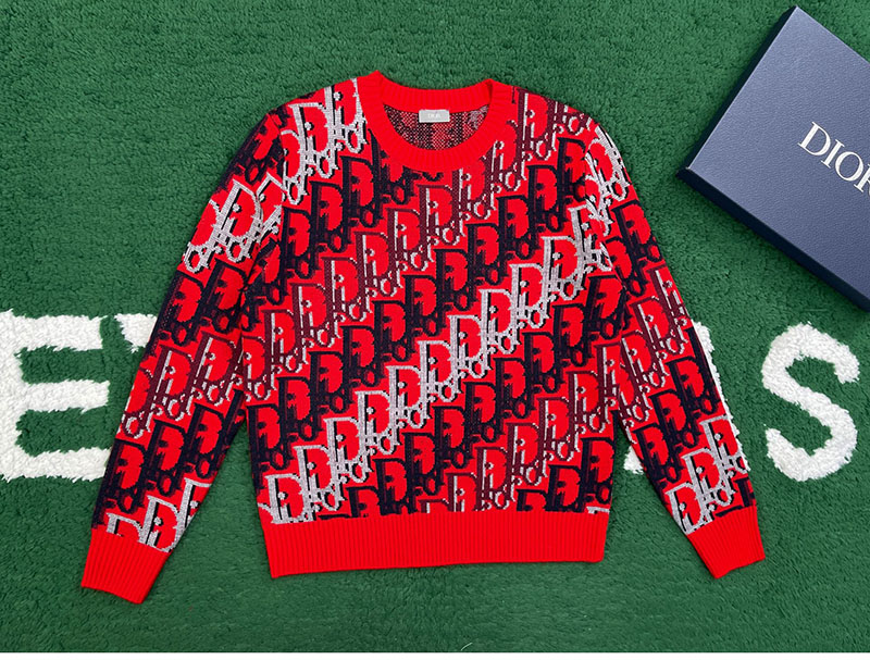 디올 멀티 컬러 오블리크 올오버 스웨터