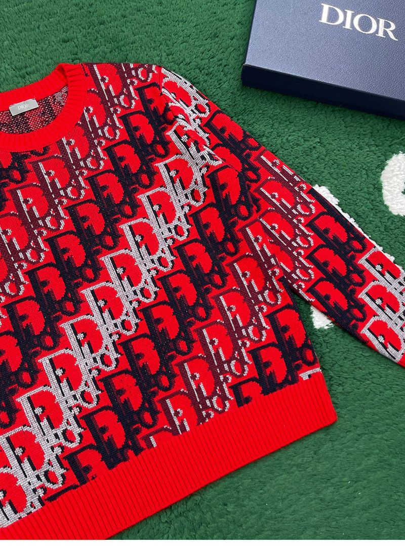 디올 멀티 컬러 오블리크 올오버 스웨터