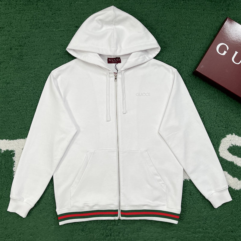 구찌 Web코튼 저지 스웨트셔츠 후드 집업