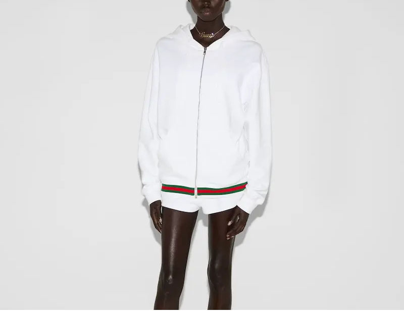 구찌 Web코튼 저지 스웨트셔츠 후드 집업