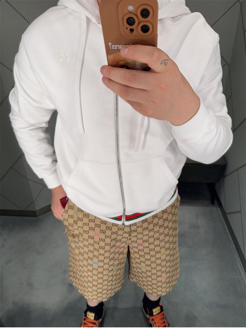 구찌 Web코튼 저지 스웨트셔츠 후드 집업