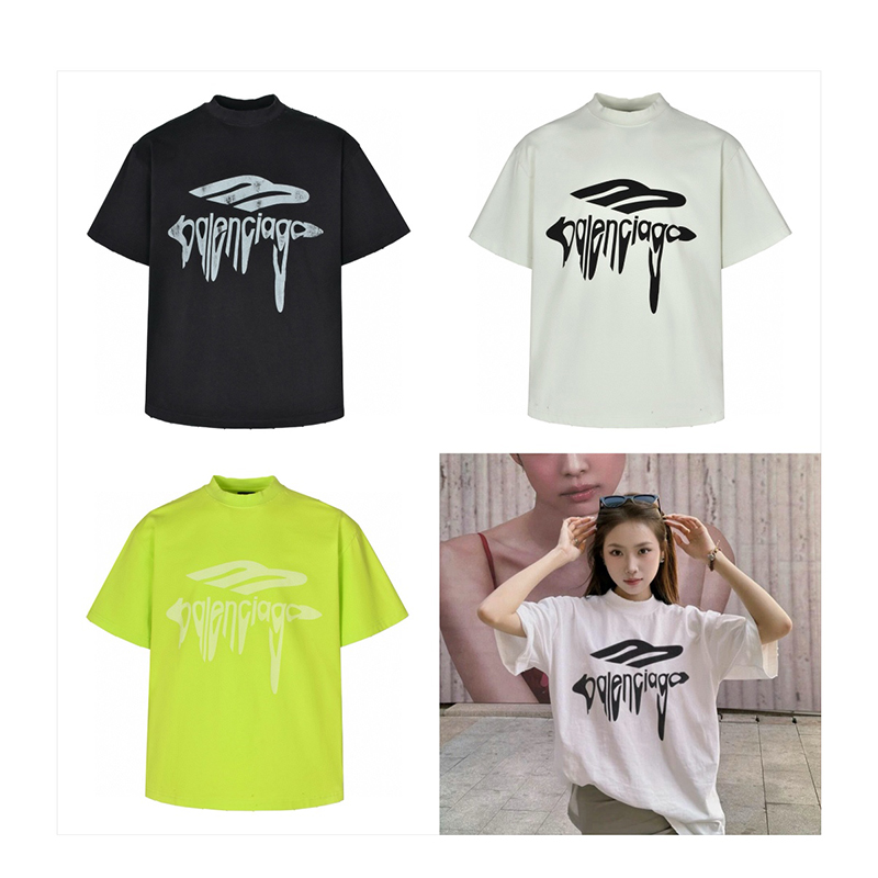 발렌시아가 3B 리퀴파이드 오버사이즈 반팔 티셔츠