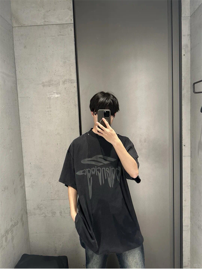 발렌시아가 3B 리퀴파이드 오버사이즈 반팔 티셔츠