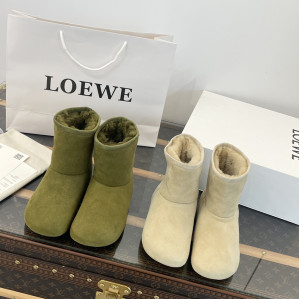 로에베 로고 스웨이드 앵클 부츠