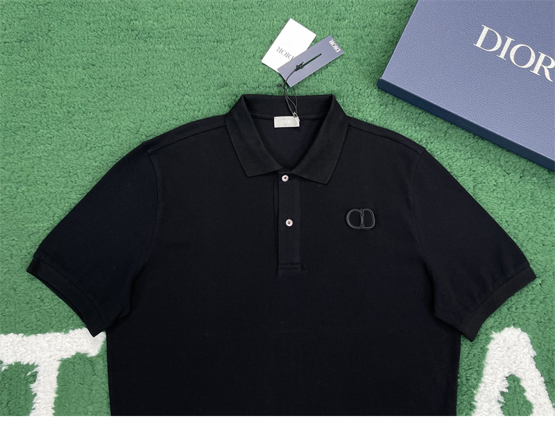 디올 CD 아이콘 코튼 피케 폴로 셔츠