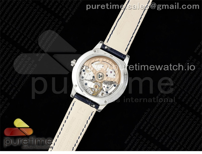 APS공장 예거르쿨트르 랑데뷰 나잇앤데이 스틸 다이아몬드베젤 블루다이얼 가죽스트랩 Rendez-Vous Night &amp; Day SS APSF 1_1 Best Edition Blue Textured Dial Diamonds Bezel on Blue Leather Strap SA898 (#001)