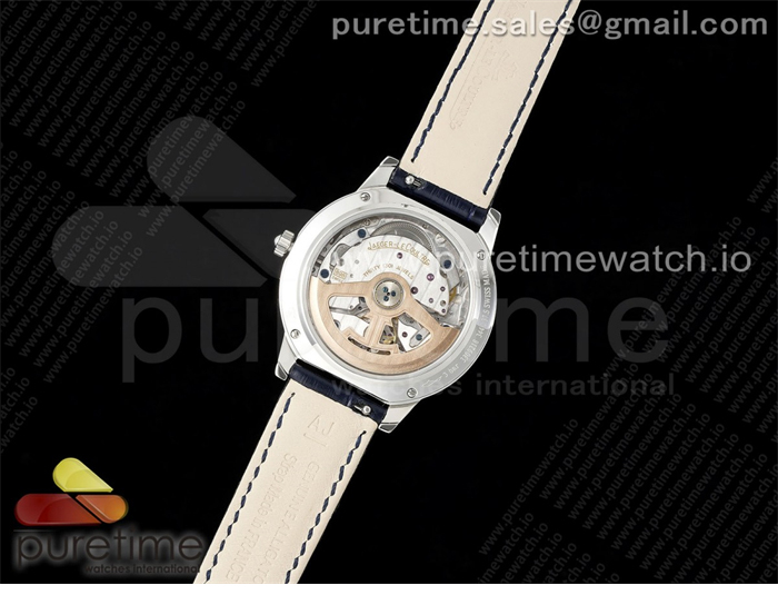 APS공장 예거르쿨트르 랑데뷰 나잇앤데이 스틸 다이아몬드베젤 블루다이얼 가죽스트랩 Rendez-Vous Night &amp; Day SS APSF 1_1 Best Edition Blue Textured Dial Diamonds Bezel on Blue Leather Strap SA898 (#001)