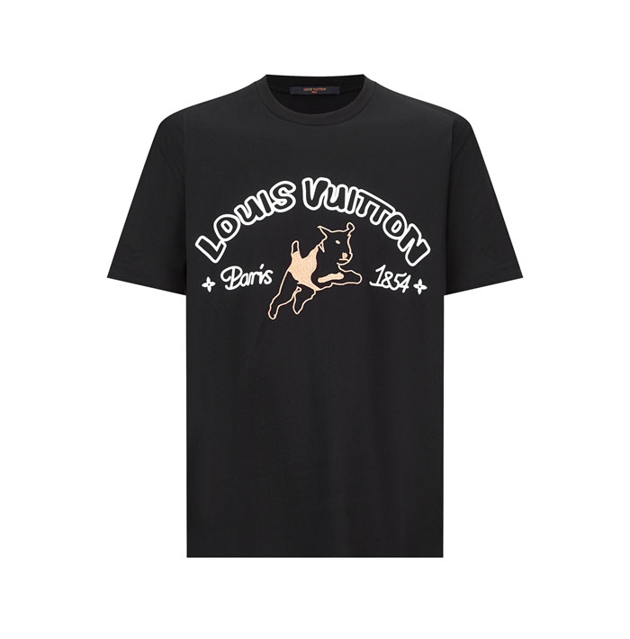 루이비통 MLVD 다미에 자카드 숏 슬리브드 코튼 셔츠