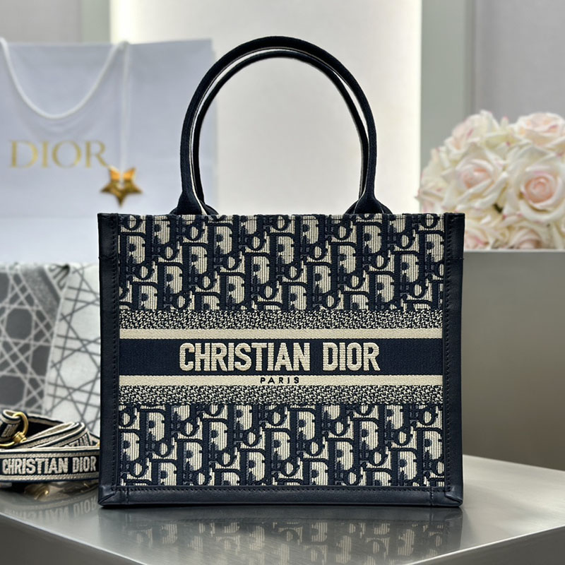 디올 북 토트백 스몰 오블리크 블루