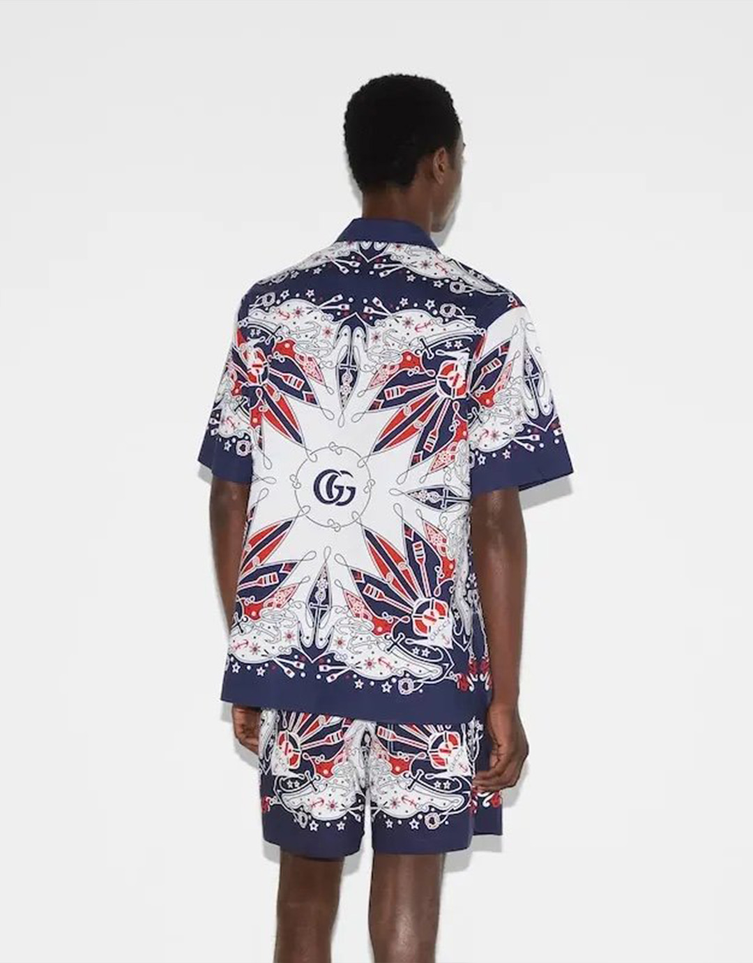 구찌 반다나 프린트 코튼 반팔 셔츠 “2COLOR”