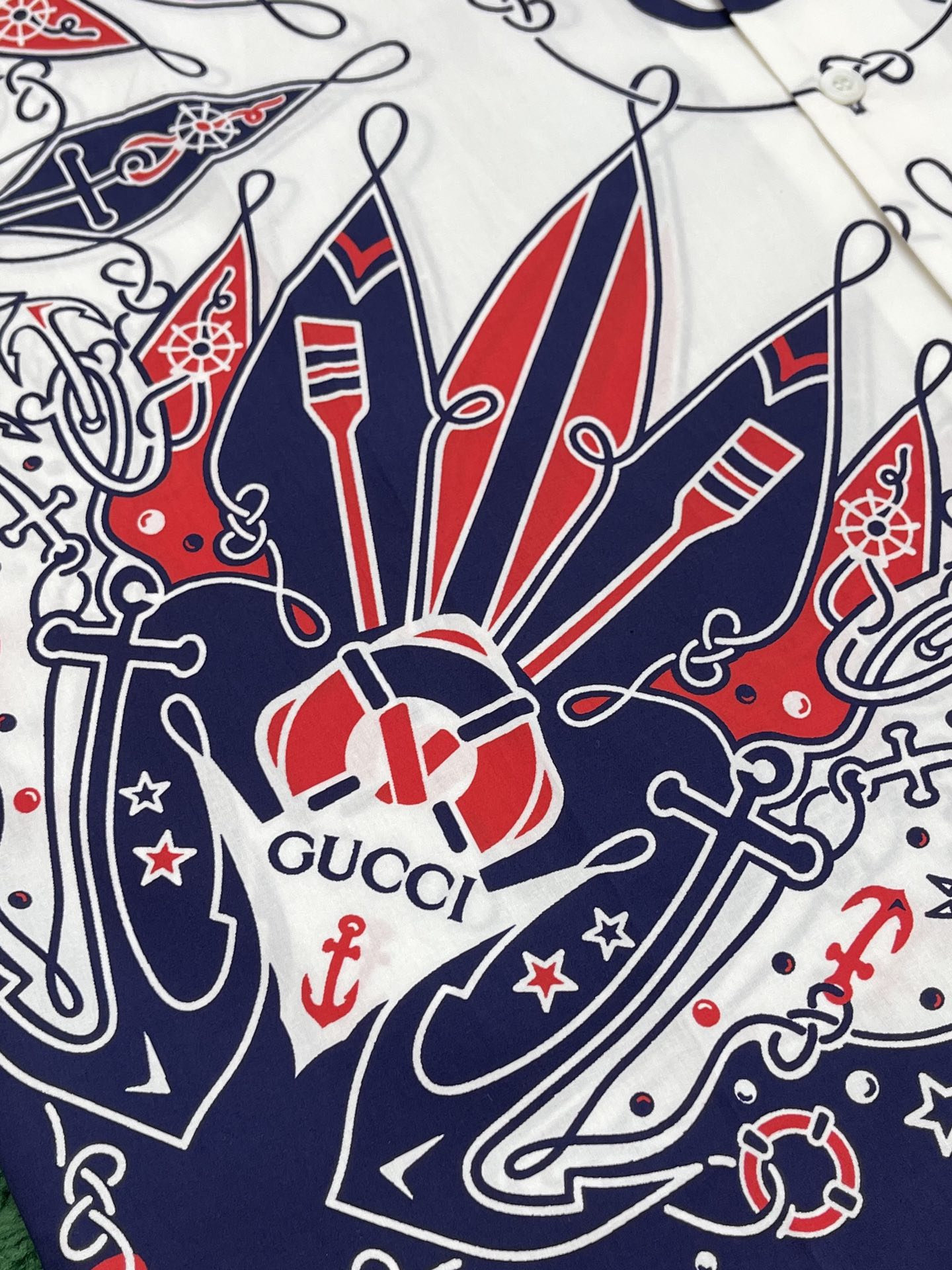 구찌 반다나 프린트 코튼 반팔 셔츠 “2COLOR”