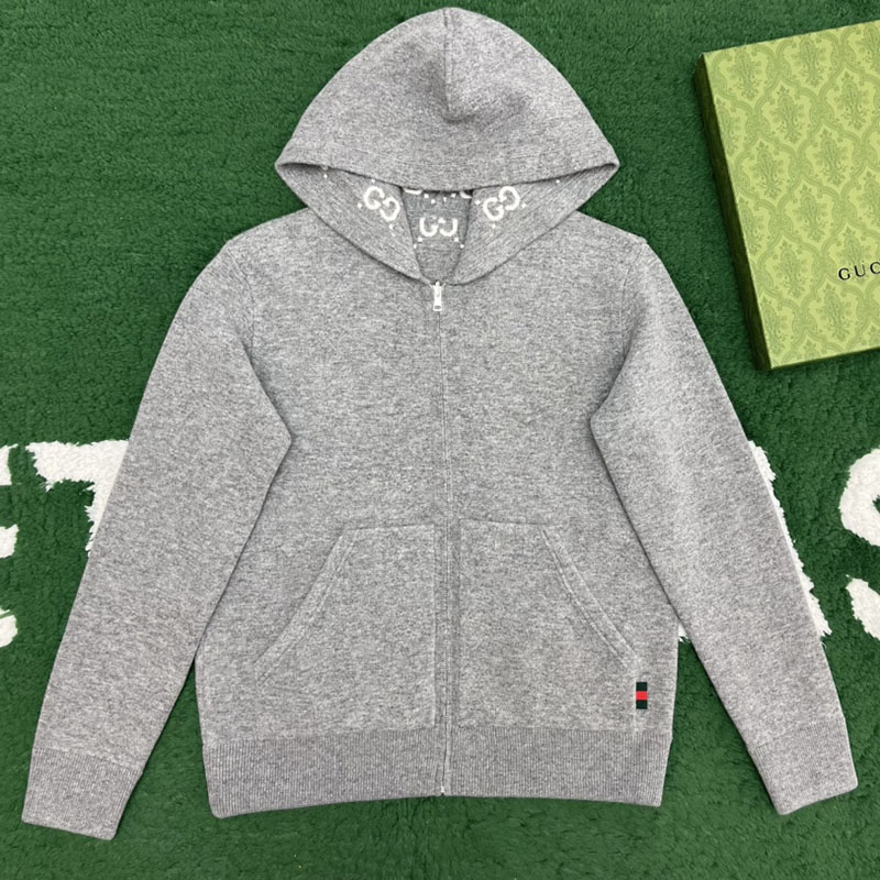 구찌 리버시블 GG 울 후드 집업