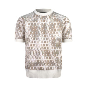 펜디 FF 점퍼 페브릭 반팔 스웨트 니트