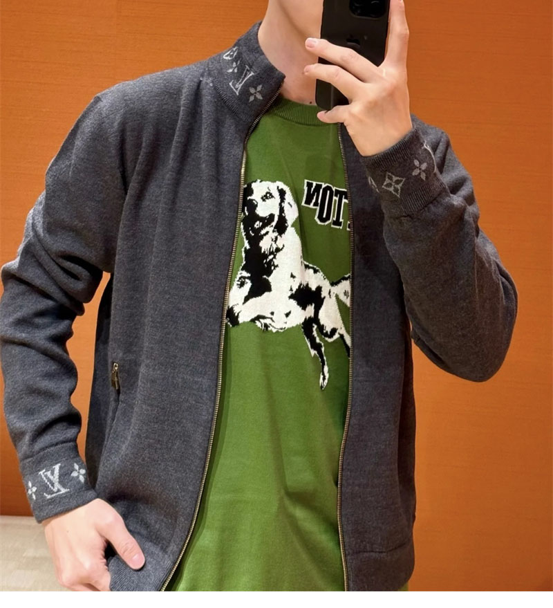 루이비통 더블 페이스 니트 울 트래블 블루종