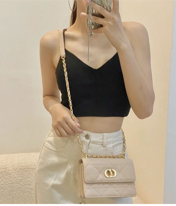 디올 미스 카로 미니 백 파우더 베이지 매크로까나쥬