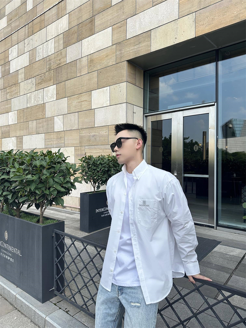 발렌시아가 나노 BB 아트워크 포플린 셔츠