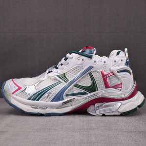 발렌시아가 러너 스니커즈 화이트/다크그린/블루/핑크