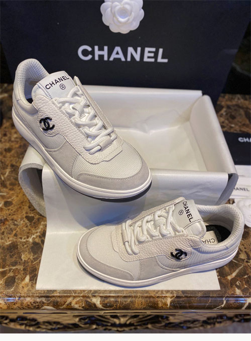 샤넬 22p CC 메쉬 패브릭 레더 스니커즈