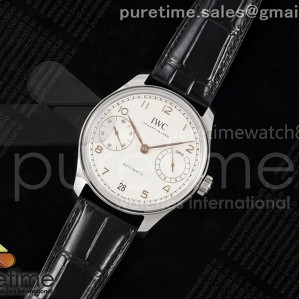 APS공장 IWC 포르투기저 오토메틱 스틸 화이트다이얼 블랙가죽스트랩 Portugieser Automatic 42mm SS APSF 1_1 Best Edition White Dial RG Marker on Black Leather Strap A52011