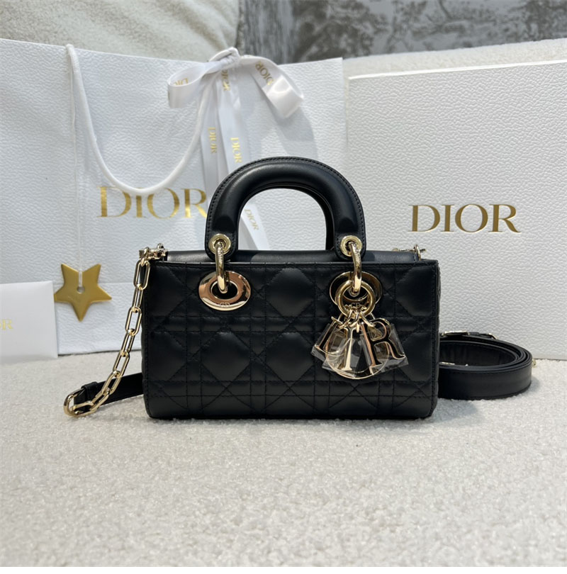 디올 레이디 D-조이 미니 백 블랙 까나쥬
