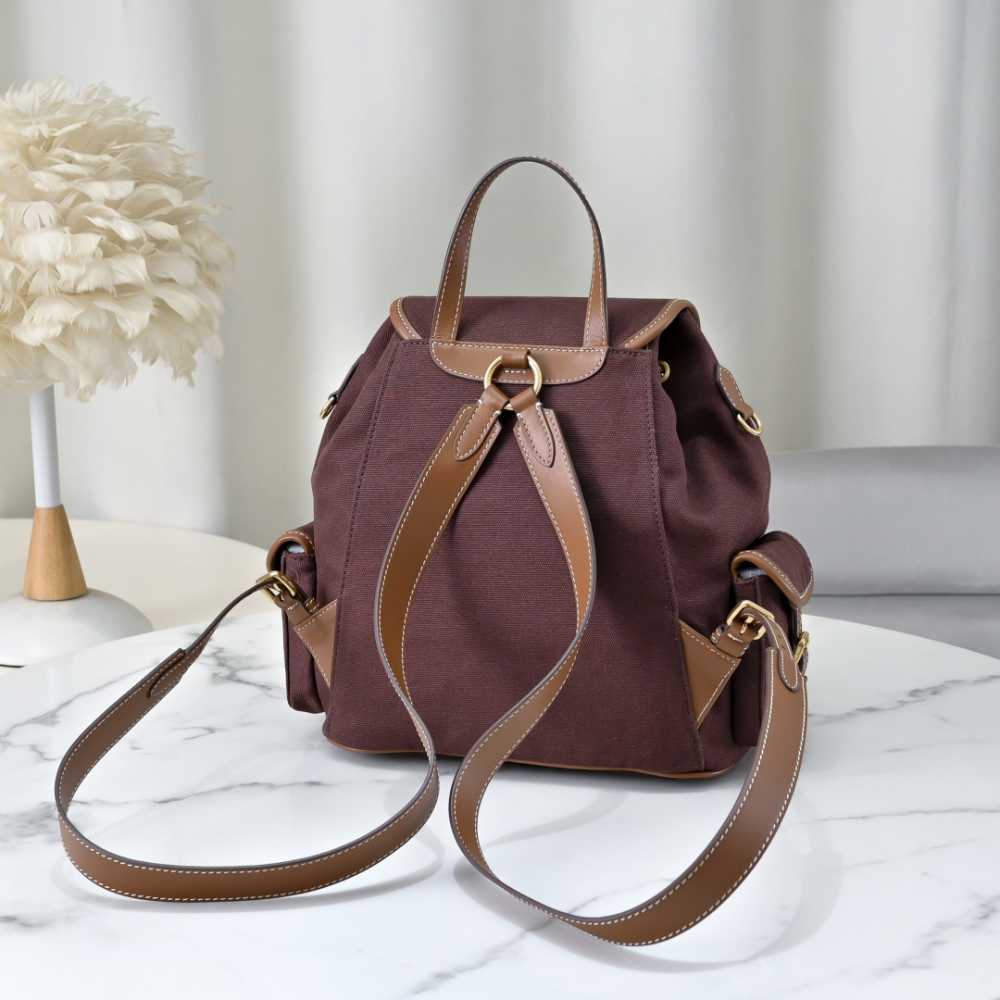 Miu Miu Canvas And Leather Backpack