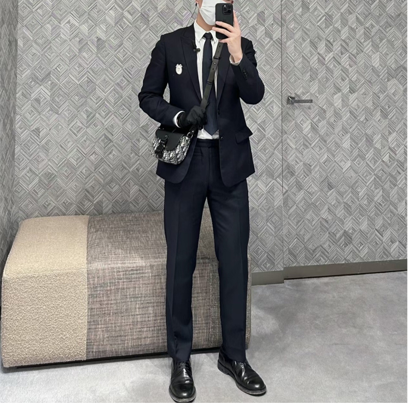 디올 새들 미니 플랩 메신저백 오블리크 자카드