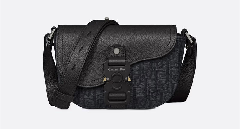 디올 새들 미니 플랩 메신저백 오블리크 자카드