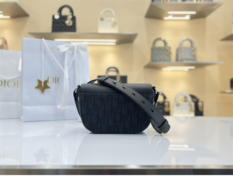 디올 새들 미니 플랩 메신저백 오블리크 자카드