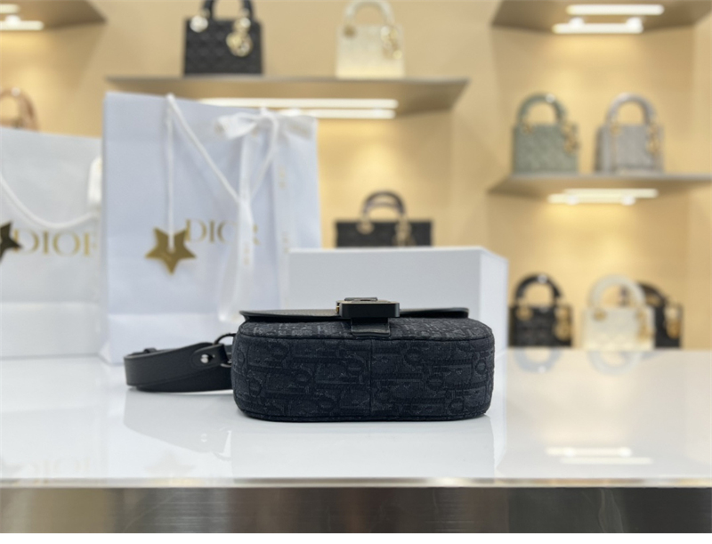 디올 새들 미니 플랩 메신저백 오블리크 자카드