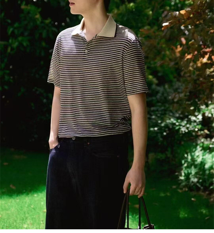 로로피아나 크레미아 리넨 폴로 셔츠